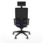 Piqueras y Crespo Chaise de Bureau Horna avec Appui-tête, Lila et Noir