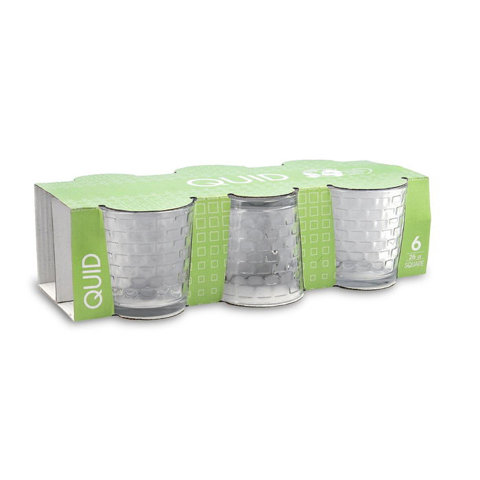 Set 6 Vasos Bajos Vidrio Square Quid 26 cL
