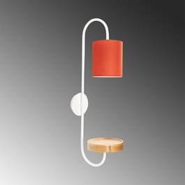 Applique murale Sanming Blanc/Bois/Rouge E27