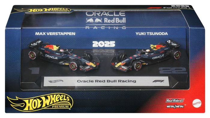 Mattel Hot Wheels Premium Pack de 2 Formule 1 Oracle Red Bull Racing 1:64