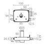 Serrure en applique Micel Acier Gauche 50 x 100 mm