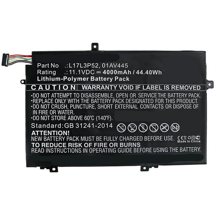 CoreParts Batterie d'ordinateur portable pour Lenovo 44.40Wh 11.1V 4000mAh CoreParts Batterie d'ordinateur portable pour Lenovo 44.40Wh 11.1V 4000mAh