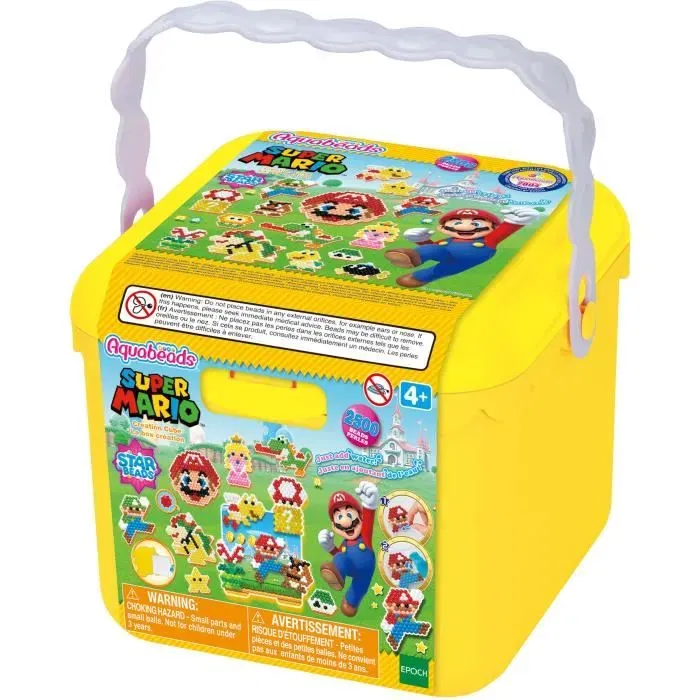 Aquabeads Jeu de perles à eau Super Mario - Box de création de personnages (Mario, Luigi, Peach, Bowser) - Jouet éducatif enfant 4 ans et plus Aquabeads Jeu de perles à eau Super Mario - Box de création de personnages (Mario, Luigi, Peach, Bowser) - Jouet éducatif enfant 4 ans et plus