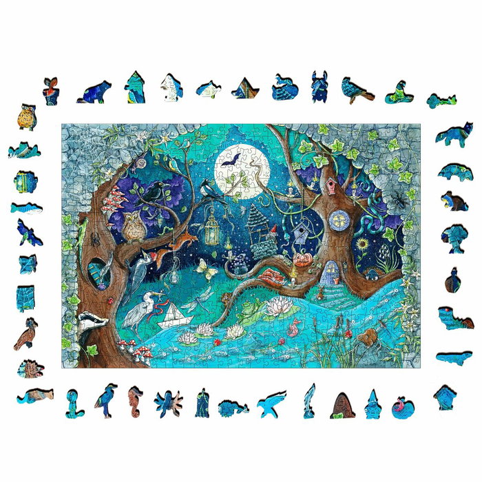 Ravensburger Puzzle en bois Forêt fantastique, 500 pièces avec 40 figurines en bois (whimsies) đeme haute qualité premium