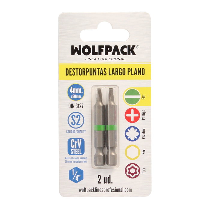 Wolfpack Linea Profesional Lot de 2 embouts plats 4 mm