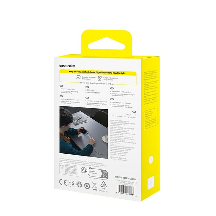 Baseus Câble USB vers Lightning P10373003211-01 Blanc 2 m