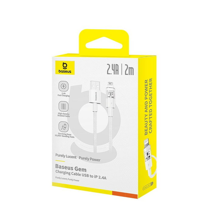 Baseus Câble USB vers Lightning P10373003211-01 Blanc 2 m