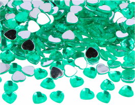 Innspiro Gemmes acryliques cœur vert 10x10mm 1000u.