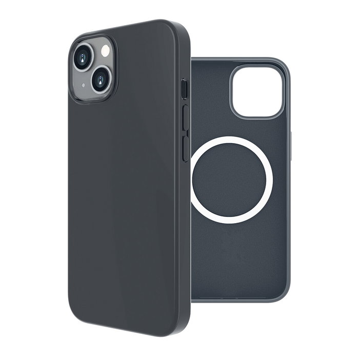Muvit Coque Recycletek Silicone Liquide MagSafe pour iPhone 14 Plus Noir