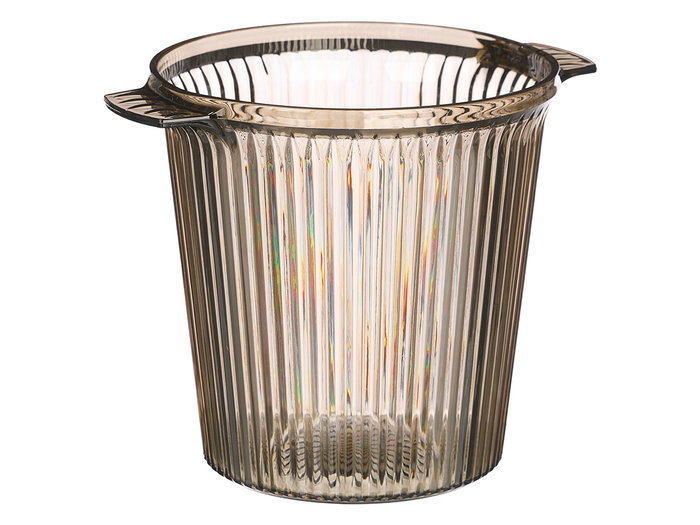 Leknes Seau à Champagne Rayures Grises 2,2L Plastique Transparent 21x17x16cm (Set de 12)