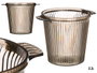 Leknes Seau à Champagne Rayures Grises 2,2L Plastique Transparent 21x17x16cm (Set de 12)