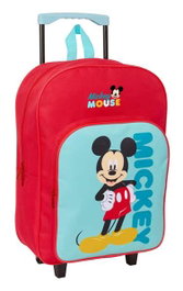 Safta - Valise à roulettes pour enfant Mickey Mouse 32 x 42 x 14 cm, à partir de 3 ans