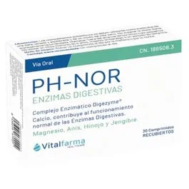 Vitalfarma Ph-Nor 30 comprimés – Complément enzymatique avec plantes et minéraux pour digestion