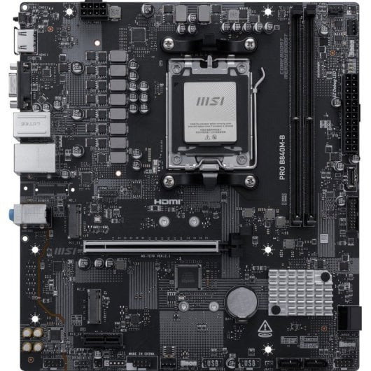 MSI Plaque Base AM5 PRO B840-M B micro-ATX Socket AM5 Chipset AMD B840 DDR5 Compatible Ryzen 7000/8000/9000 MSI Plaque Base AM5 PRO B840-M B micro-ATX Socket AM5 Chipset AMD B840 DDR5 Compatible Ryzen 7000/8000/9000