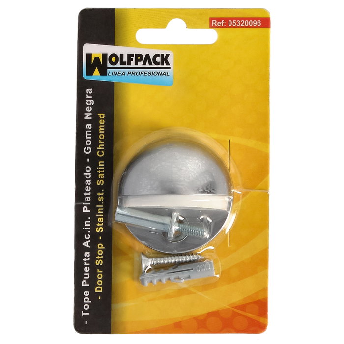 WOLFPACK LINEA PROFESIONAL Butoir de porte à visser en acier inoxydable argenté mat