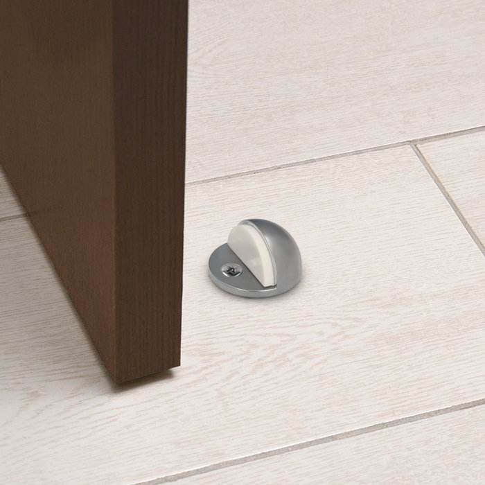 WOLFPACK LINEA PROFESIONAL Butoir de porte à visser en acier inoxydable argenté mat
