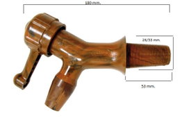 Robinet en plastique courbe pour tonneau Nº 3 Cono 1 - 53 mm