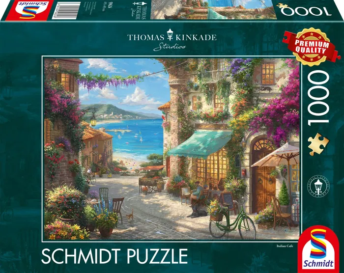 Schmidt Spiele Puzzle Café sur la Riviera italienne 1000 pièces, Paysage détaillé, À partir de 12 ans