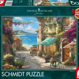 Schmidt Spiele Puzzle Café sur la Riviera italienne 1000 pièces, Paysage détaillé, À partir de 12 ans