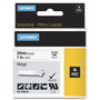 Dymo Rhino Coloured Vinyl Noir sur Blanc 24 mm x 5,5 m