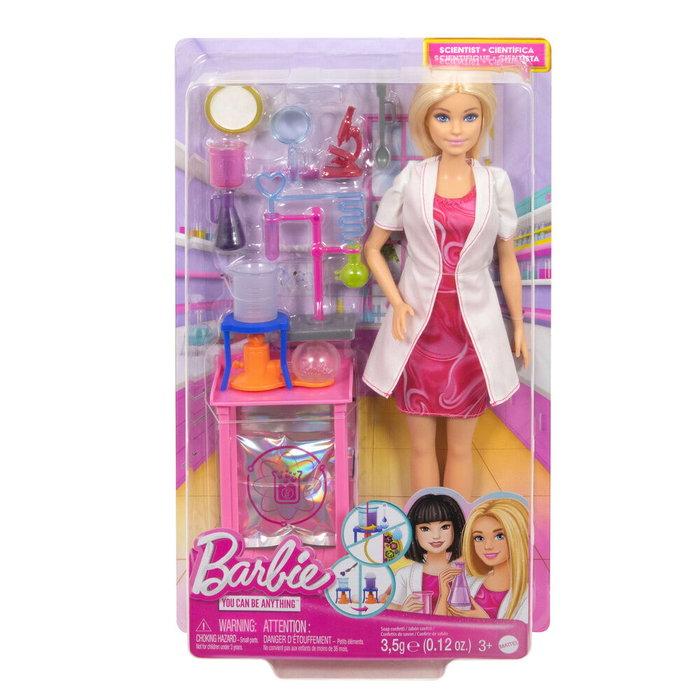 MATTEL Barbie Muñeca Cientifica, Poupée Barbie Scientifique avec Blouse et Accessoires pour Expériences, pour Enfants de 3 Ans et Plus MATTEL Barbie Muñeca Cientifica, Poupée Barbie Scientifique avec Blouse et Accessoires pour Expériences, pour Enfants de 3 Ans et Plus