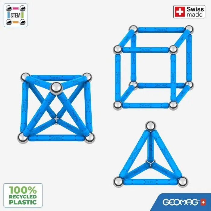 Geomag Classic - Jeu de construction magnétique - 48 pièces - Tiges et sphères - Structures 2D/3D à l'infini - À partir de 3 ans