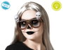 Lunettes de calaveras blanches lumineuses pour déguisements gothiques et Halloween