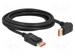 DELOCK Câble DisplayPort 1.4 plat 3m avec connecteurs 90°