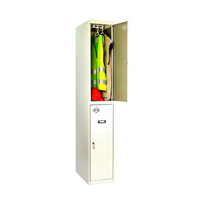 casier Simon Rack Métal Gris clair 2 Compartiments (180 x 30 x 50 cm)