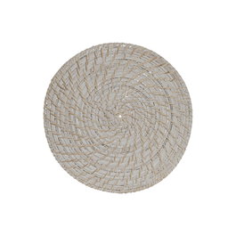 Dessous de plat Home ESPRIT Blanc Naturel Bambou Rotin 34 x 34 x 1,5 cm