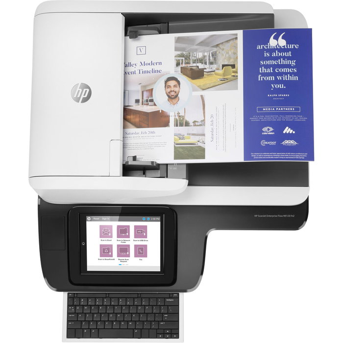 HP Scanner de document Scanjet Enterprise Flow N9120 fn2 avec disque dur de 500 Go et numérisation vers le cloud HP OXP