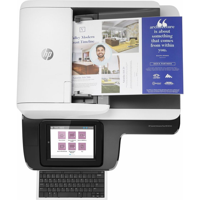 HP Scanner de document Scanjet Enterprise Flow N9120 fn2 avec disque dur de 500 Go et numérisation vers le cloud HP OXP