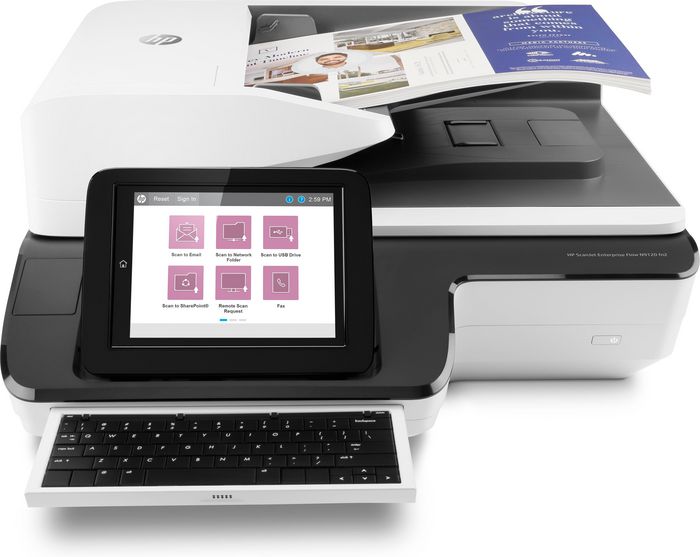 HP Scanner de document Scanjet Enterprise Flow N9120 fn2 avec disque dur de 500 Go et numérisation vers le cloud HP OXP