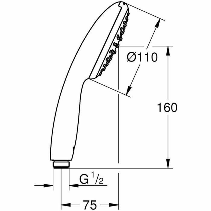 Grohe Vitalio Start 110 27940001 Pommeau de douche Jet Pluie Chromé Grohe Vitalio Start 110 27940001 Pommeau de douche Jet Pluie Chromé
