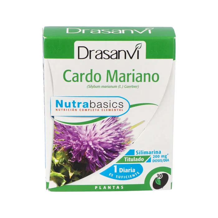 Drasanvi Nutrabasics Cardo Mariano 30 Capsules Complément Alimentaire Foie Drasanvi Nutrabasics Cardo Mariano 30 Capsules Complément Alimentaire Foie