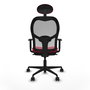 Piqueras y Crespo Chaise de Bureau Jorquera, Rouge et Gris