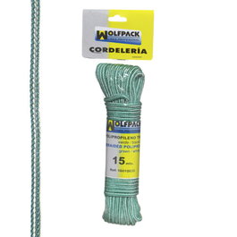 WOLFPACK LINEA PROFESIONAL Corde tressée en polypropylène blanc/vert (15 m)