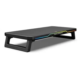 Nova Gaming Réhausseur d'écran Celestium GA105 avec éclairage LED RGB, hub USB intégré et rangement - Noir