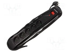 LANBERG Bloc PC parafoudre 5 prises noir avec cordon 5m