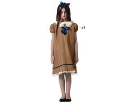 BigBuy Carnival Déguisement Poupée Marron avec Nœud Bleu, 3-4 Ans