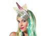 Atosa Diadema de licorne avec aile iridescente et corne rose