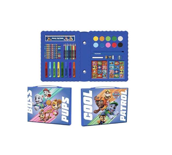 Cerdá Set de Papeterie à Colorier Boîte Paw Patrol 26.7 x 45.3 x 3.0 cm - Recommandé à partir de 3 ans - Bleu