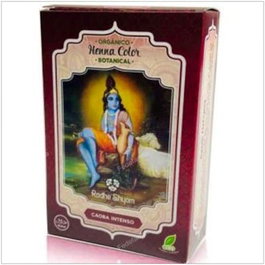 RADHE SHYAM Henne en poudre botanique Caoba Intenso 100g - Teinture naturelle pour cheveux