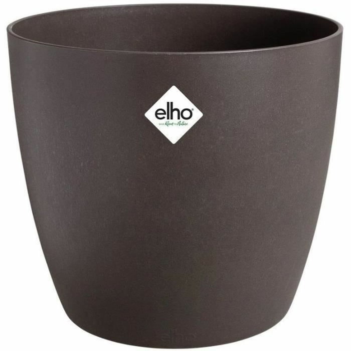 Elho Lot de 3 pots de fleurs ronds The Coffee Collection - Espresso Brun