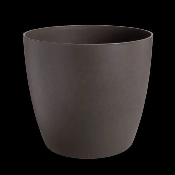 Elho The Coffee Collection - Lot de 3 pots de fleurs ronds en marc de café recyclé - Couleur espresso - Ø14xH12,6cm, Ø16xH14,7cm, Ø18xH16,8cm - 7 litres