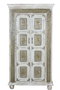 GINER Y COLOMER Armoire en Bois de Manguier Blanc Vieilli avec Finition Craquelé et Détails en Bronze