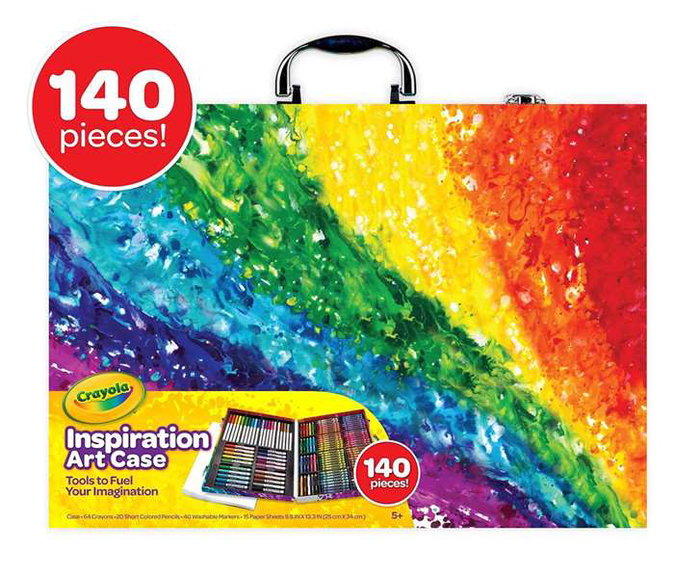 Crayola Mallette artiste arc-enfant Arc-en-ciel 140 pièces 9, plastique, 9,5x4x28 cm