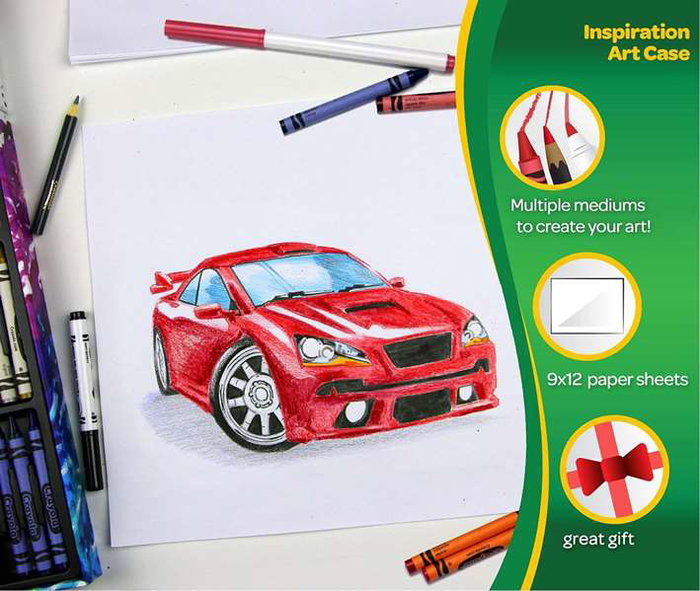 Crayola Mallette artiste arc-enfant Arc-en-ciel 140 pièces 9, plastique, 9,5x4x28 cm