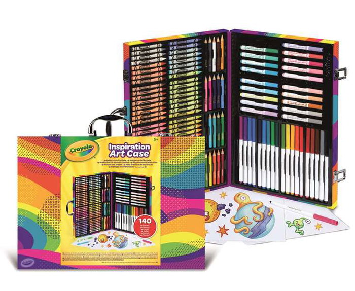 Crayola Mallette artiste arc-enfant Arc-en-ciel 140 pièces 9, plastique, 9,5x4x28 cm