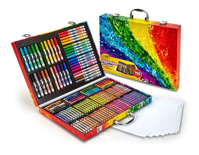 Crayola Mallette artiste arc-enfant Arc-en-ciel 140 pièces 9, plastique, 9,5x4x28 cm